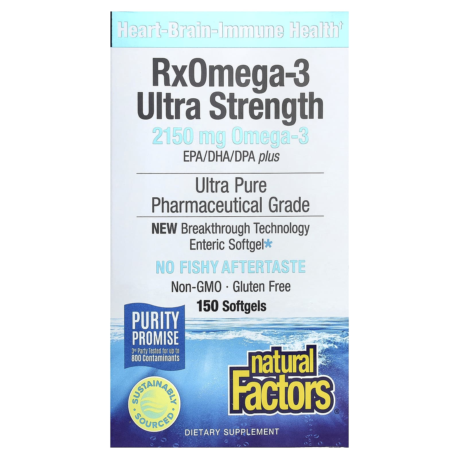 Natural Factors, RxOmega-3 Ultra Strength, 150 Softgels UPC 068958354934 | Hilife Vitamins